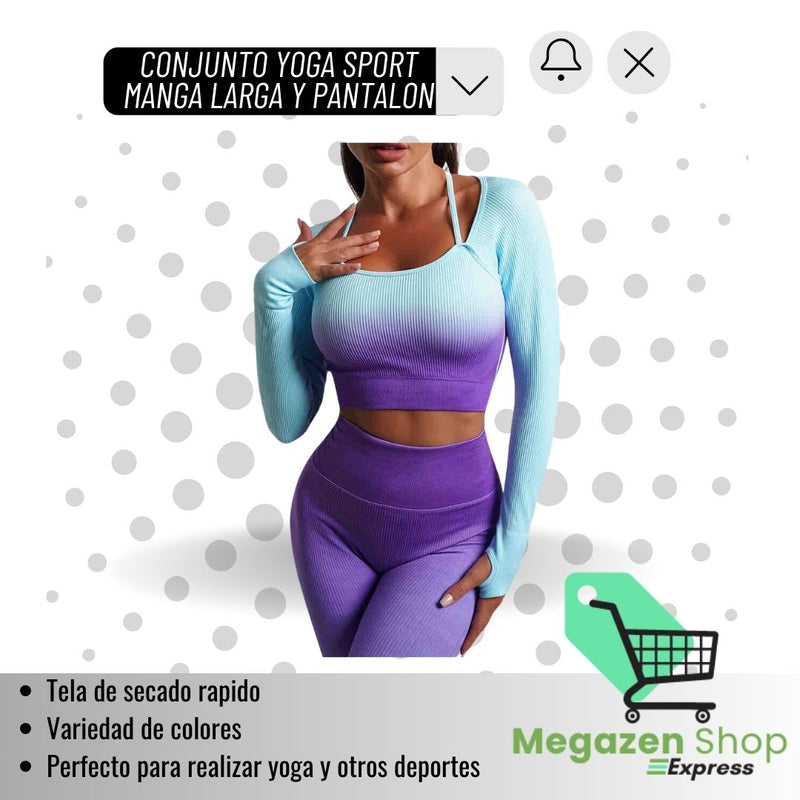 CONJUNTO YOGA SPORT MANGA LARGA Y PANTALON