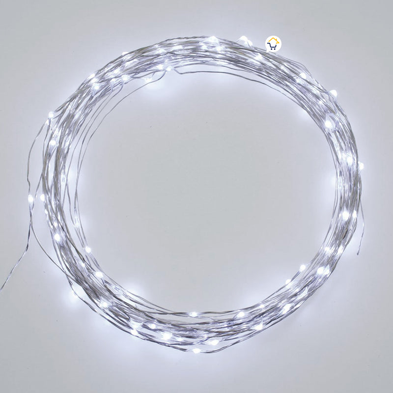 Extensión Micro LED Lineal 20 m - 200 Luces de Navidad Blancas - Decoración Perfecta para el Hogar