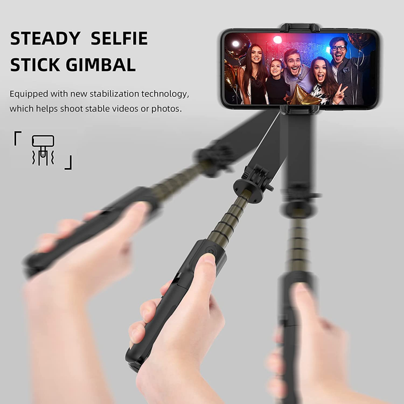 Gimbal Estabilizador Selfie Stick Q09 Trípode 360° Luz Led