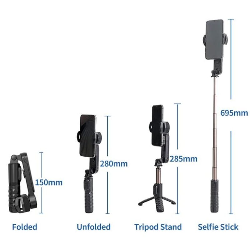 Gimbal Estabilizador Selfie Stick Q09 Trípode 360° Luz Led