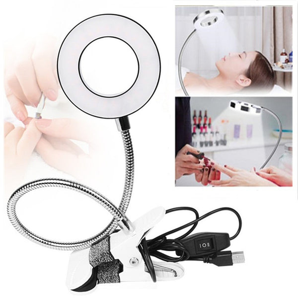 Lámpara De Escritorio Clip-on Para Tatuaje Uñas Arte Lectura Belleza Maquillaje Mesa Protección Ocular Luz LED Plegable Flexible USB