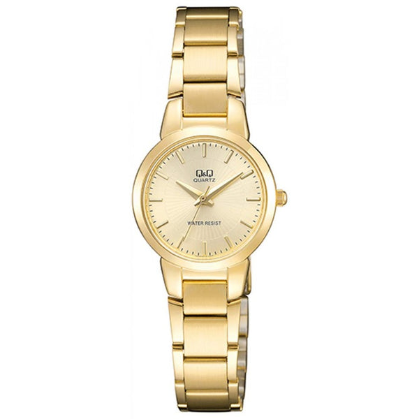 Reloj Mujer Qyq Qa43j010y Dama Acero Dorado + Estuche