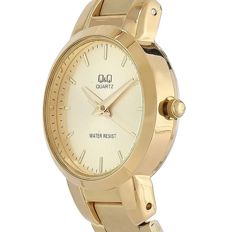 Reloj Mujer Qyq Qa43j010y Dama Acero Dorado + Estuche