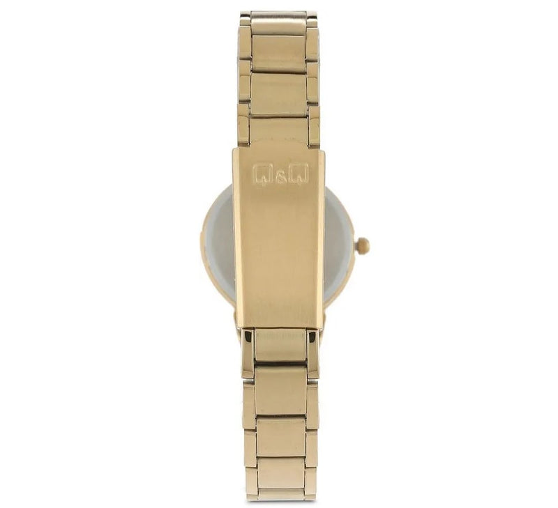 Reloj Mujer Qyq Qa43j010y Dama Acero Dorado + Estuche