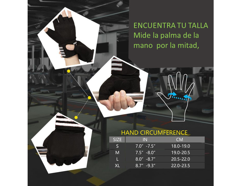 Guantes Con Proteccion Muñeca, Lavef. Calleras Gym, Fitness