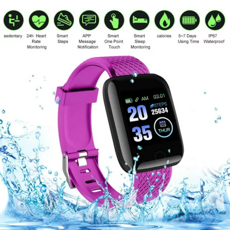 Smart Watch 116 Plus Reloj deportivo resistente al agua con pantalla táctil (púrpura)